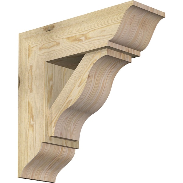 Ekena Millwork Funston Traditional Rough Sawn Bracket w/ Offset Brace, Douglas Fir, 8"W x 24"D x 24"H BKT0806X24X24FST01RDF - main